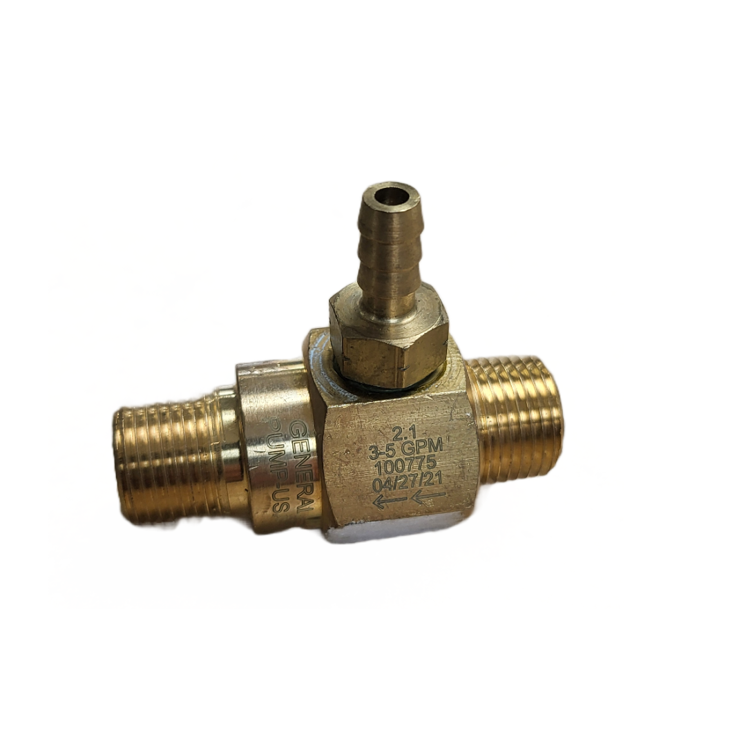 INJECTOR FIXED HIGH DRAW BRASS 2.1mm 3-5GPM 300F