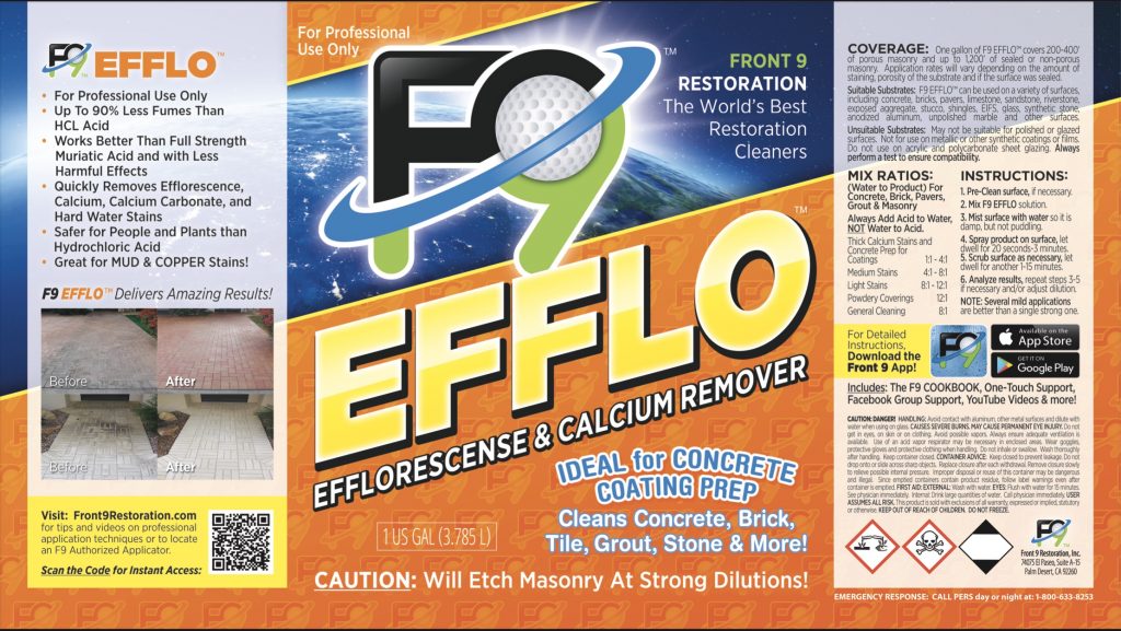 F9 EFFLO (Efflorescence Remover) 1 GAL
