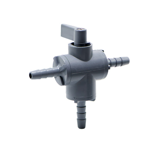 BALL VALVE 3-WAY BARB 1/4" PVC